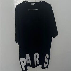 Black T-Shirt with White Paris Print